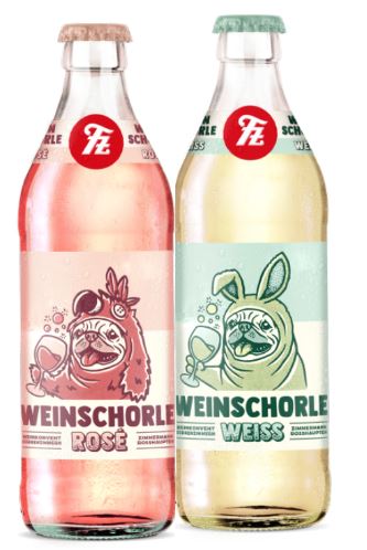 Zwei Flaschen Weinschorle